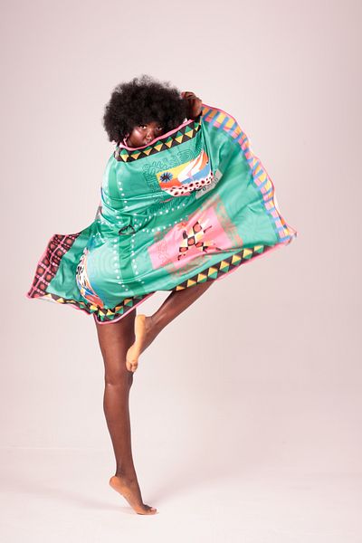 Sukkha Vivida Pareo - Colorful Pattern, Non-Show Fabric, Silk Satin, 100X150Cm