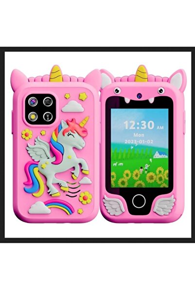 JUNGLEE ÇOCUKLAR İÇİN EĞİTİCİ TELEFON DOKUNMATİK EKRAN ÇİFT KAMERALI FENERLİ ...