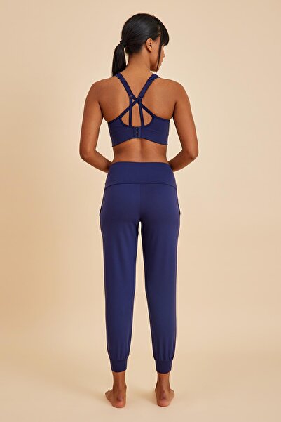 Amarelle Sportive Navy Blue High Waist Women's Jogger Sweatpants Sports Pants