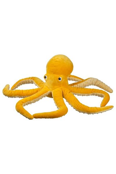 IKEA ​IKEA BLÅVINGAD Soft Toy Octopus – Yellow Plush Toy, 50 cm, Eco-Friendly and Educational.