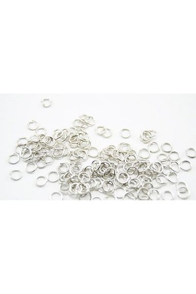 PASAMİA 6*6 mm Metal Silver Color Ring (100 Pieces)