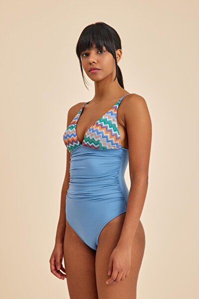 Amarelle Costum de baie triunghiular albastru Hawaii