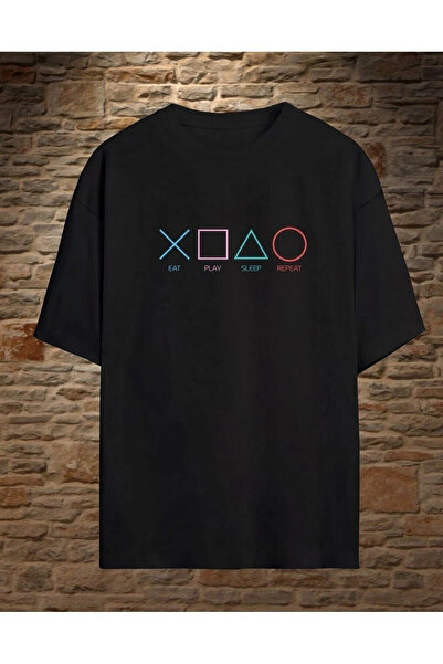 donamod تيشيرت جاراليو للجنسين مطبوع عليه رسومات كبيرة الحجم