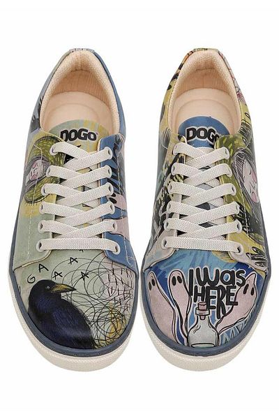 Dogo Women's Vegan Leather Multicolor Sneakers - I Was Here Design