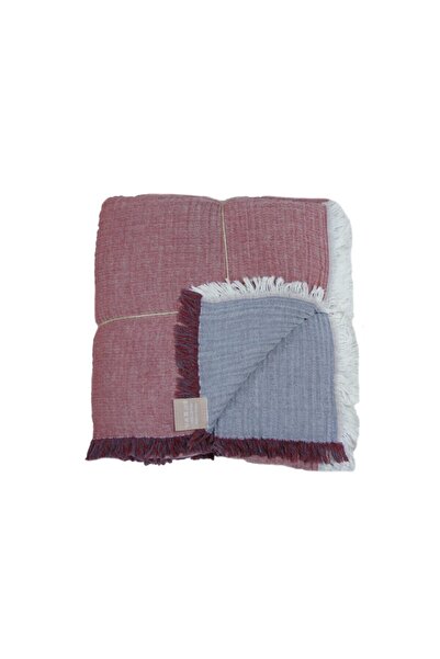 Lucy and Home Çift Yönlü, 4 Kat Müslin Yatak, Koltuk Örtüsü Kırmızı/mavi 180x240 Cm