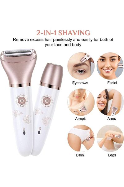 COOYA Electric Razor for Women,Painless 2 In 1 Rechargeable Cordless Ladies Shaver,Wet and Dry