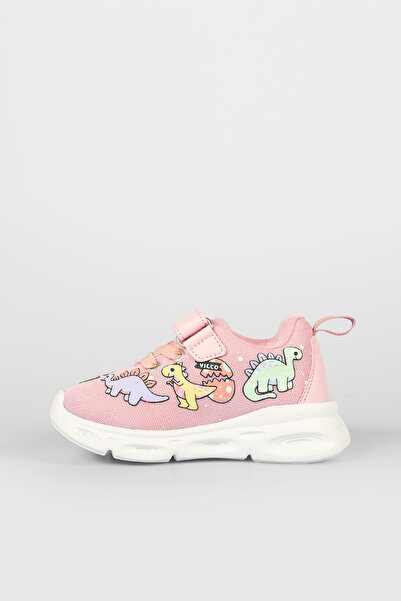 Vicco Dino Işıklı Kız Bebek Pudra Spor Ayakkabı