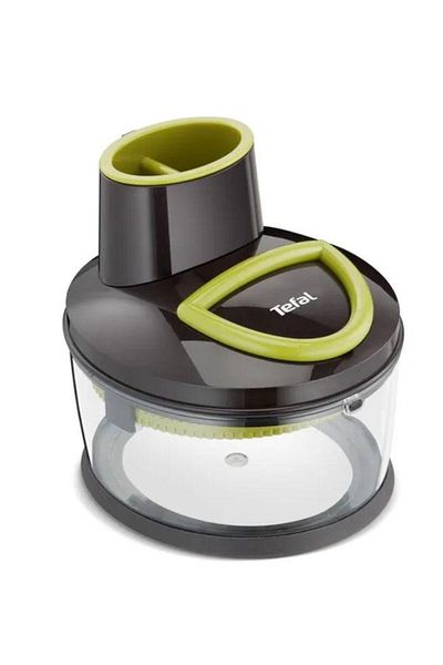 TEFAL Mini tocator Tefal K1390114, Bol de 1.2 L, 2 discuri oel inoxidabil, Blocare sigura (Negru/Verde)