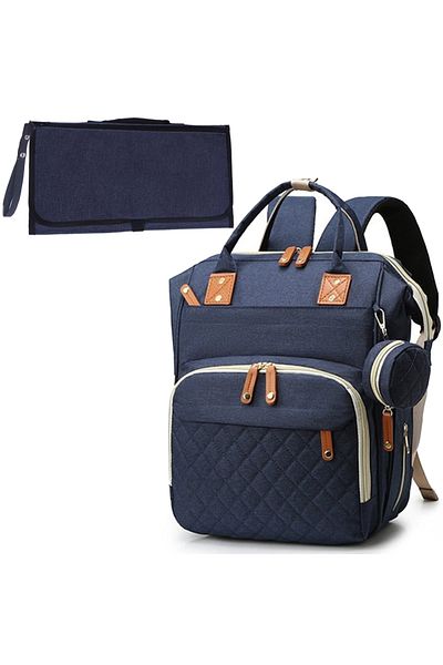 Quasar & Co. Backpack for Mothers and Babies, Compartmented, Textile, 40x30x13cm, Dark Blue
