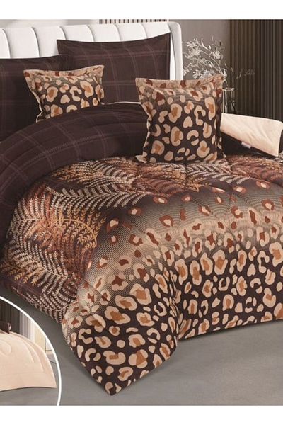 smart home Winter Double Duvet Set 6 Pieces Double Sided System, Velvet Bedspread with Microfiber Filling