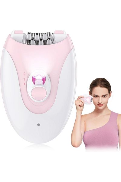COOYA Epilator with LED Light,2 Speeds Cordless Hair Removal Device with 36 Tweezers,for Face Armpit Leg