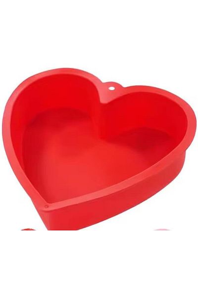 COOYA 2PCS Non-stick Heart Shaped Silicone Cake Pan, Safe to Use in the Freezer, Microwave and Oven (Red)