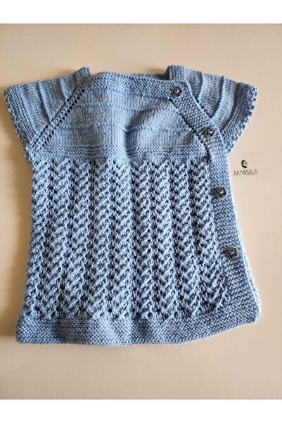 örgü سترة أطفال منسوجة يدويًا بأزرار جانبية من مارسيلا