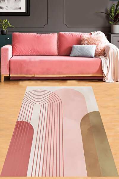 on the clouds Pembe İskandinav Desenli Bohemia Yıkanabilir Kaymaz Taban Leke ...