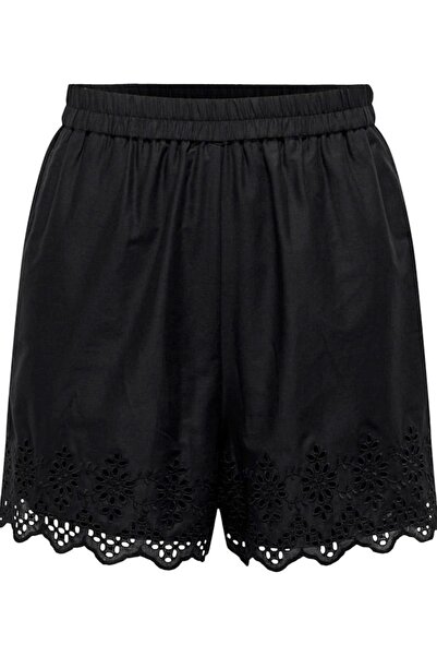 ONLY Onllou Lıfe Emb Loose Shorts Wvn Black