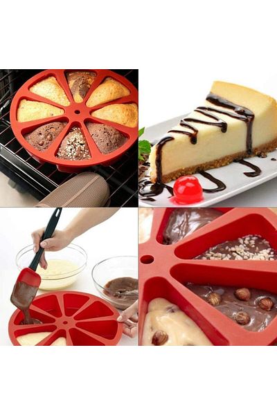 COOYA Silicone Scone Pan, Non-stick Cake Baking Mold, Triangle 8 Cavity Pizza Pan, for Brownies Muffins