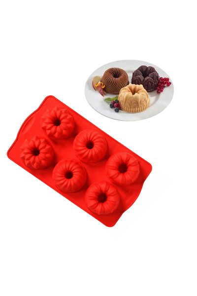 CKM silikon Muffin 3D Figured 6-Piece Cake Donut Chocolate Mold Silicone Muffin Mold