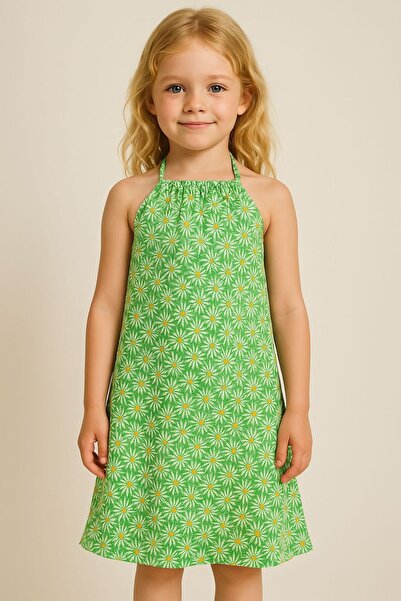 MORNİNG KİDS Devojčina zelena haljina sa tratinčicama Sa deznom