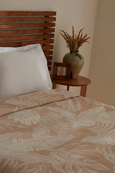 Karaca Home Leafy Sea Muslin Double Single Pique Beige