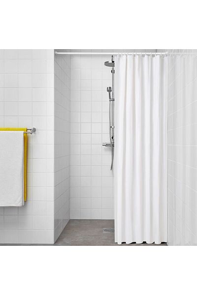 IKEA LUDDHAGTORN Shower curtain, white, 180 x 200 cm