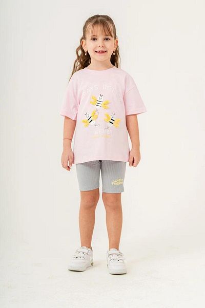 FYONCH Lase Embroidered Shorts Leggings Girls Set