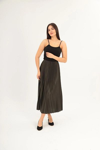 exxitcollection Fusta cu aspect din piele plisată Hijab