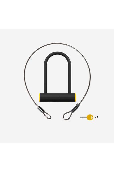 Decathlon 900m U Shaped and Wired Bicycle Lock