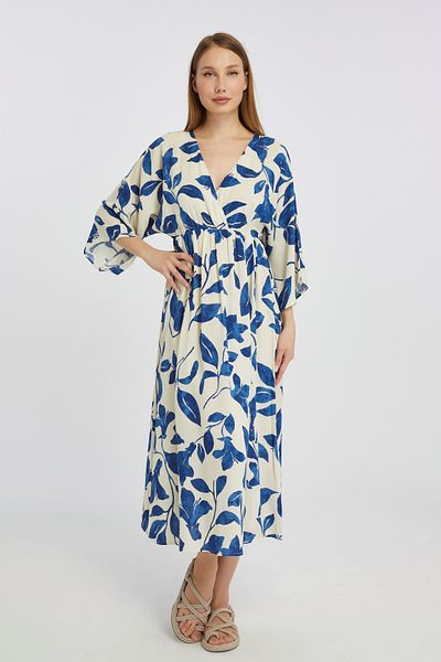 Fox Moda Καλοκαιρινό γυναικείο φόρεμα με σχέδιο βισκόζης