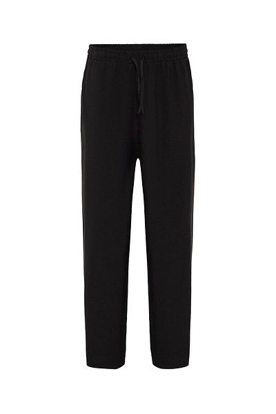 VAMOSCLO Baggy Fit Modal Fabric Trousers Black