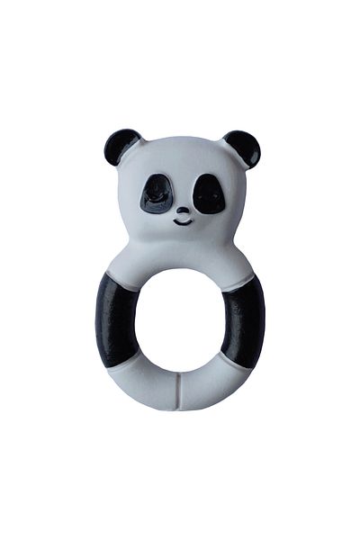 Hubble 100% Natural Rubber Panda Ring Baby Teether and Toy