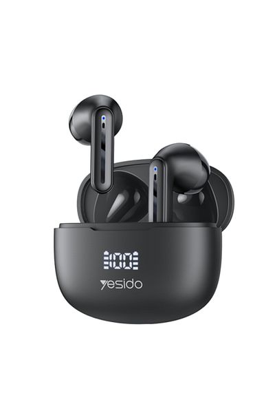 Yesido TWS19 Bluetooth 5.3 LED Digital Display ENC Noise Reduction Bluetooth Earphone (Black)