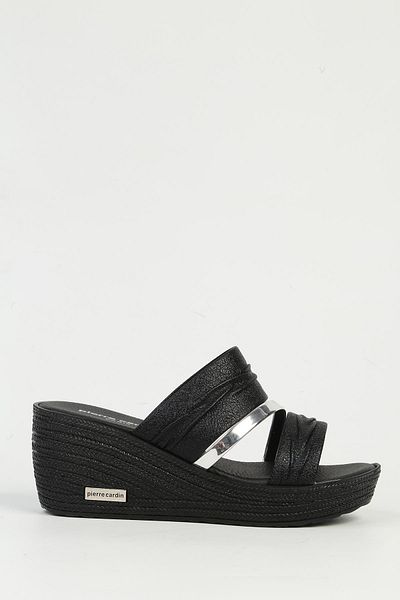 Pierre Cardin Black Women's Heeled Slippers Pc-7480