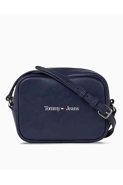 Tommy Hilfiger Dámské logo značky Nastavitelný ramenní popruh Stylově vypadající tmavě modrá taška přes rameno vhodná pro každodenní použití