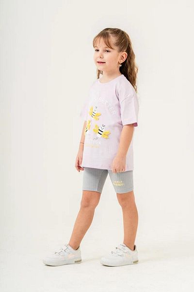 FYONCH Lase Embroidered Shorts Leggings Girls Set