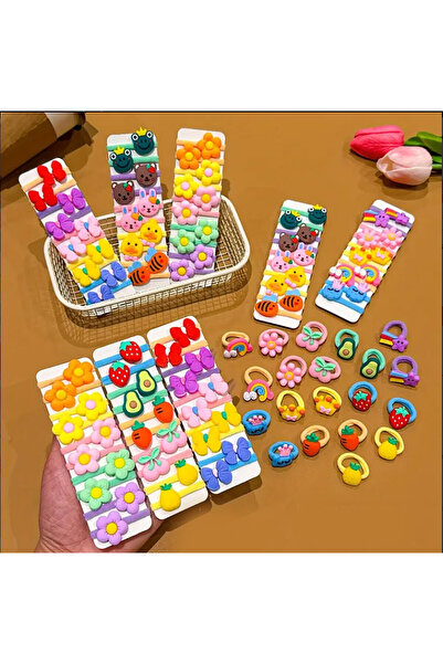 CT-TOYS (6 Pieces) Mixed Model Cute Colorful Girl's Elastic Hair Clips