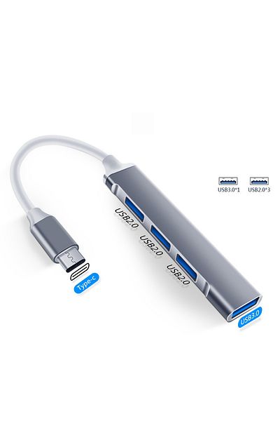 TrkTech 4 منافذ USB من النوع C - إلى USB Hub