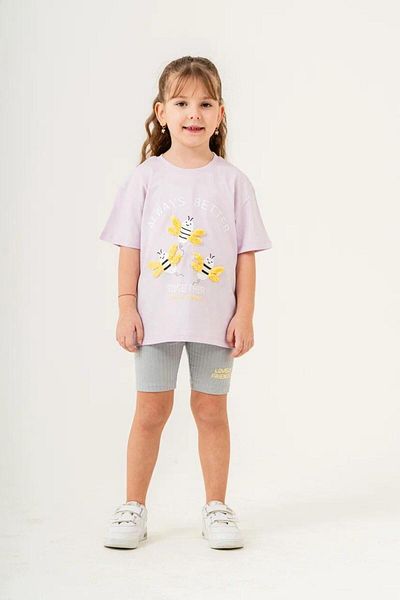 FYONCH Lase Embroidered Shorts Leggings Girls Set