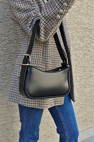 Luvenis Geantă clutch bagheta de damă neagră