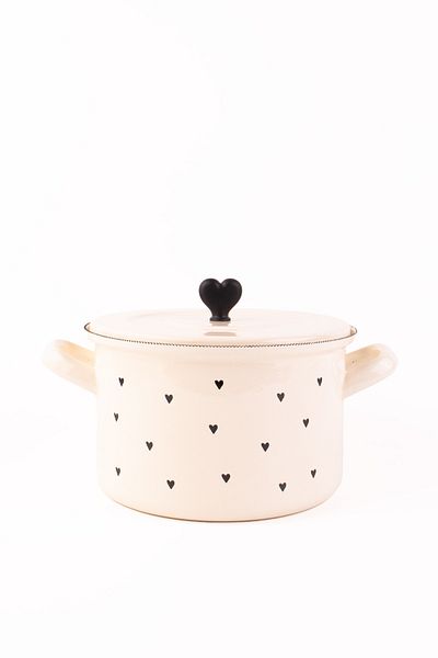 EMAYlab Black Cupid Enamel 20cm Pot - 3 Liters