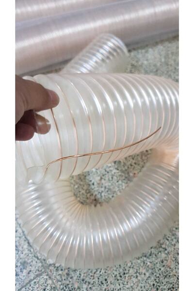 Hortum Plaza Poliüretan Bakır Telli Şeffaf Toz Talaş Emiş Hortum ( İç Çap 52m...