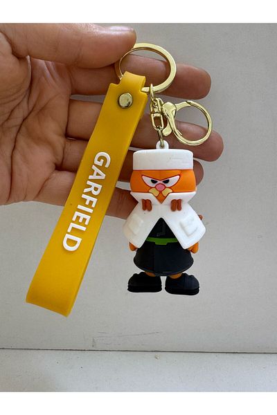 AresTokaAksesuar 3D Large Luxury Silicone Garfield Keyring Bag Decoration