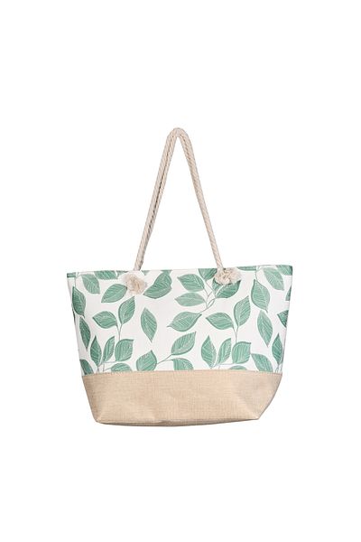 Generic Stylish beach bag with a linen lining and a hemp rope handle, large capacity, water resistant