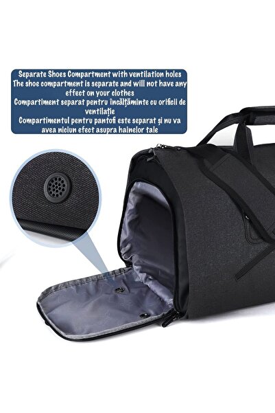 Quasar & Co. Geanta smart business,Quasar & Co.,compartiment pentru transport costum/pantofi,54x32x30cm,Antracit