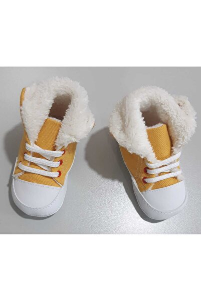 Sönmez Baby JEANS KUMAŞ İÇİ TÜYLÜ BEBE EV AYAKKABISI BOTU