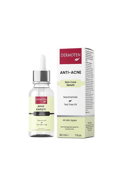 Dermoten Anti-Akne-Serum, Niacinamid- und Teebaumöl-Hautpflegeserum 30 ml