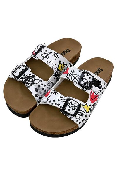 Dogo Women's Vegan Leather White Slippers - Icon Design
