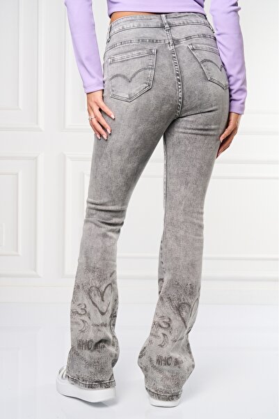 Joana Moniece Women's Flared Jeans Grey