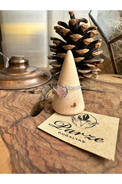 parze doğaltaş خاتم من حجر الكوارتز الطبيعي الوردي