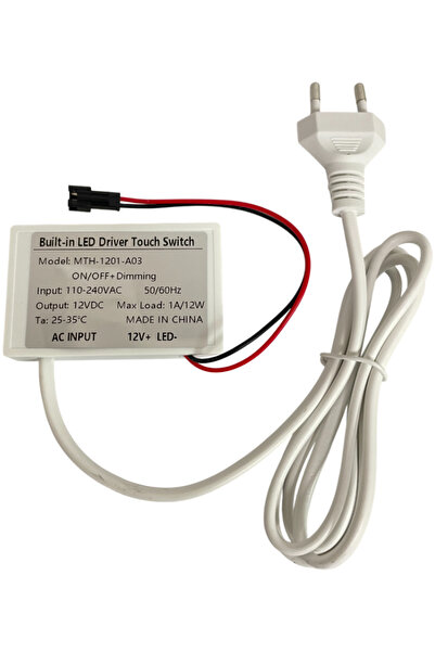 Hazar Led 220 Volt Girişli Dokunmatik (Touch) Ayna Arkası Sensör 12V 1A Banyo Aynası Sensörü Mobilya Sensörü