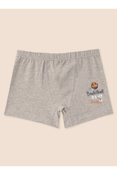 natuline Μαλακό βαμβακερό σορτσάκι αγοριού 3 τεμαχίων μπάσκετ 3512-3